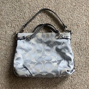 Coach signature purse in silver